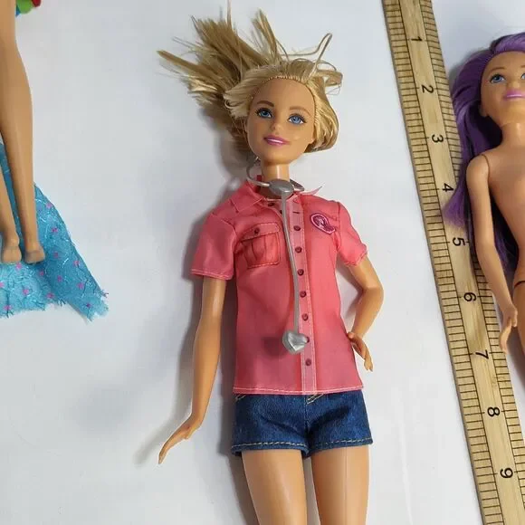 Lot of 3 -Barbie Career Animal Rescue, Skipper Purple Streak Hair plus clothes - Picture 11 of 16
